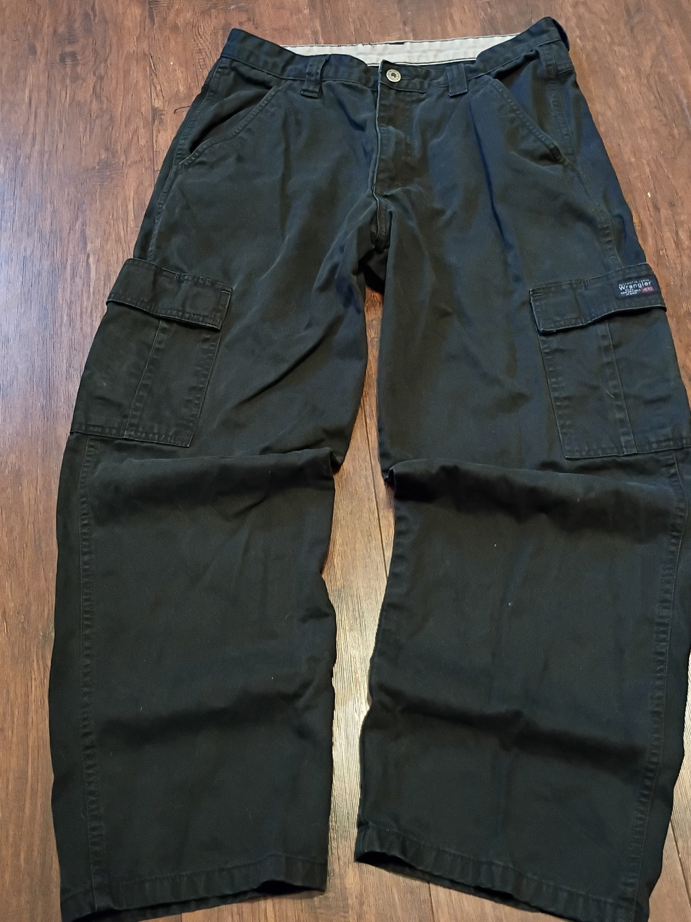Vintage 1990s Wrangler Men's Black Cargo Pants - Utility Workwear